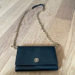 Tory Burch black and gold crossbody